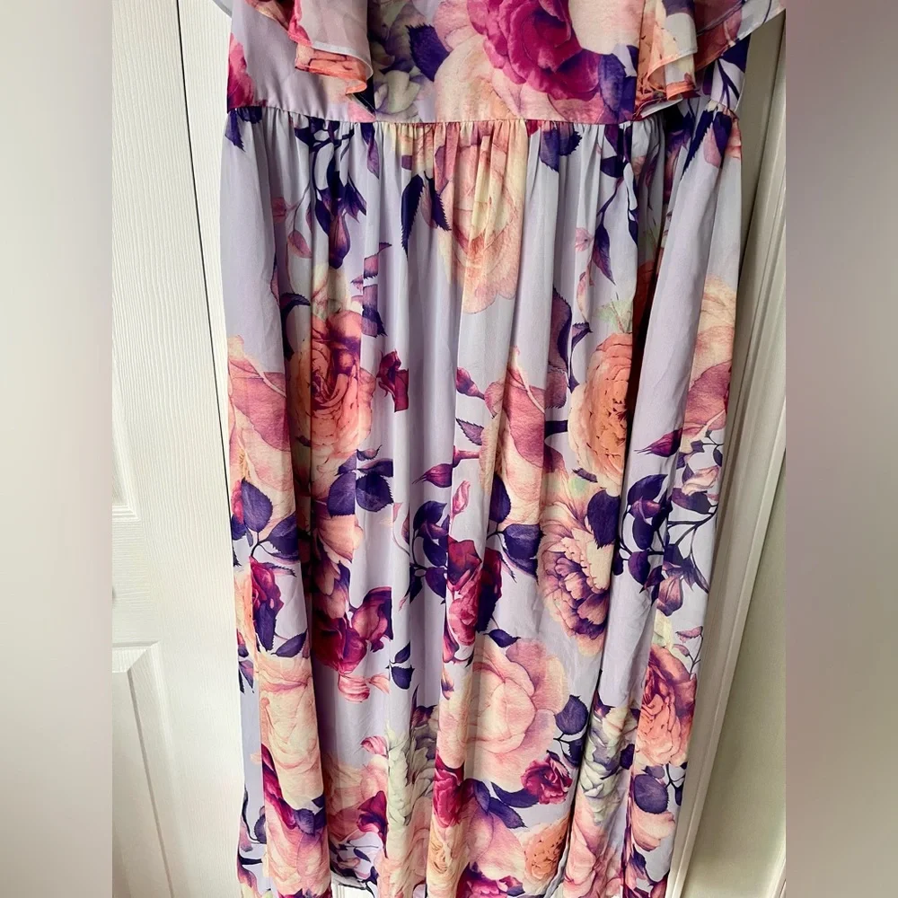 Floral Chi Chi London Long Dress Size 22 - Picture 5 of 7
